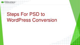 PSD TO WordPress Conversion