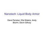 Nanotech: Liquid Body Armor