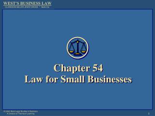 Chapter 54 Law for Small Businesses