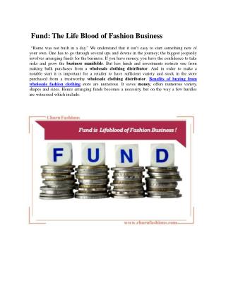 Fund: The Life Blood of Fashion Business