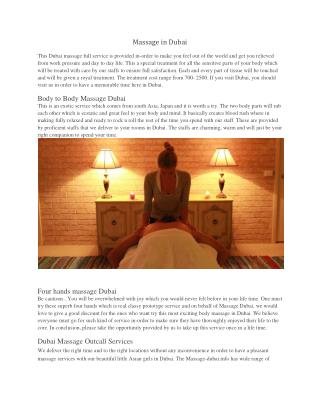 Hotels Massage Dubai