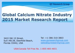 Global Calcium Nitrate Industry 2015 Market Research Report