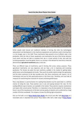 Search the Best Kinze Planter Parts Dealer