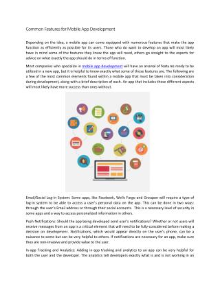 Common Features of Mobile App Development