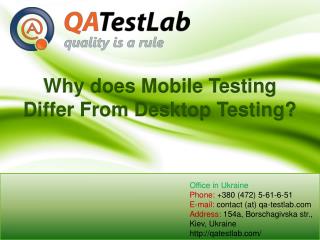 Why does Mobile Testing Differ From Desktop Testing?