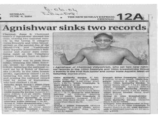 Agnishwar Jayaprakash Excels National Record - Sunday Expres