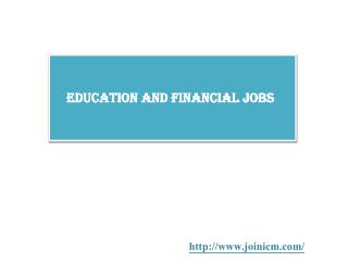 Education and Financial Jobs