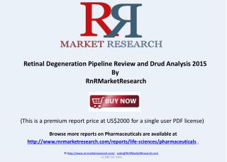 Retinal Degeneration Therapeutic Pipeline Review, H1 2015