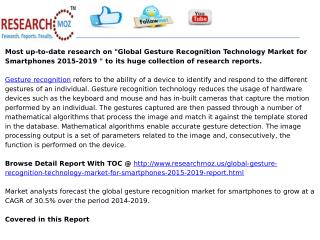 Global Gesture Recognition Technology Market for Smartphones 2015-2019