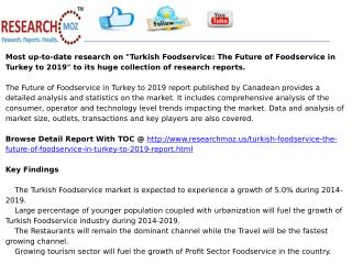Turkish Foodservice: The Future of Foodservice in Turkey to 2019