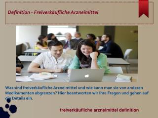 Freiverkäufliche Arzneimittel Definition