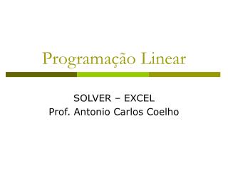 Programação Linear