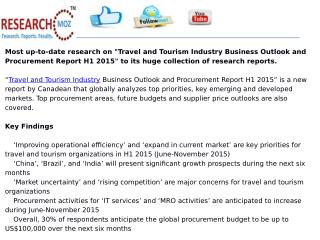 Travel and Tourism Industry Business Outlook and Procurement Report H1 2015