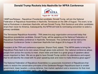 Donald Trump Rockets Into Nashville for NFRA Conference