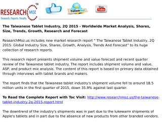 The Taiwanese Tablet Industry, 2Q 2015