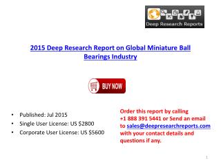 Global Miniature Ball Bearing Market Research Report 2015