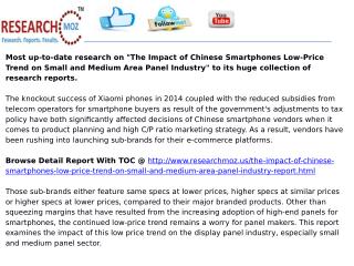 The Impact of Chinese Smartphones Low-Price Trend on Small and Medium Area Panel Industry