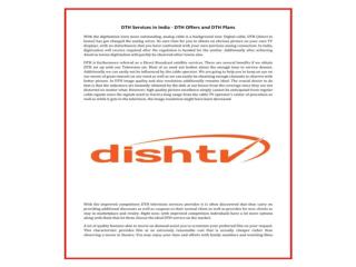 Get Best Dish TV HD Services & Plans, Packs in India Online