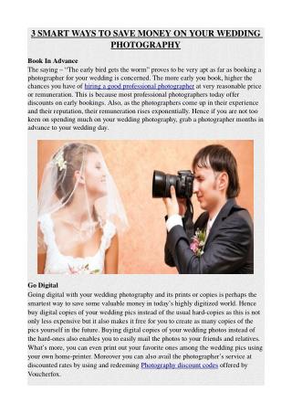 3 SMART WAYS TO SAVE MONEY ON YOUR WEDDING PHOTOGRAPHY