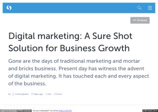Digital marketing: A Sure Shot Solution for Business Growth