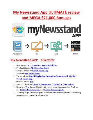 Anatomy review of My Newstand App Software - Awesome tool!