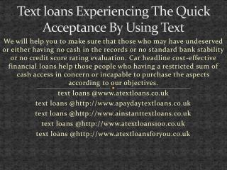 payday mini text loans uk no brokers @http://www.atextloans.co.uk/
