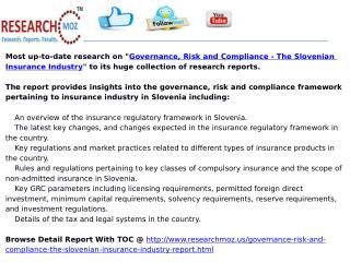 Governance, Risk and Compliance - The Slovenian Insurance Industry