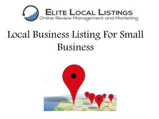 Local Business Listing For Small Business