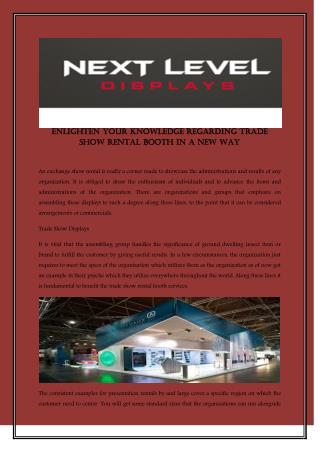 Enlighten your knowledge regarding trade show rental booth in a new way