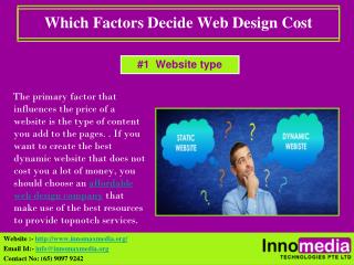 Which factors decide web design cost