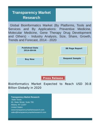 Bioinformatics: A fusion of Computers and Biological Data:Transparency Market Research
