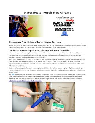 Hot Water Heater Repair New Orleans