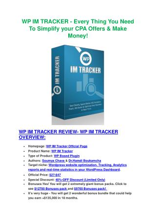 Demo Review of WP IM Tracker and big bonus packs