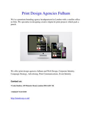 Print Design Agencies Fulham