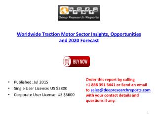 Worldwide Traction Motor Sector Opportunities and 2020 Forecast