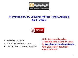 International DC-DC Converter Market Trends Analysis & 2020 Forecast