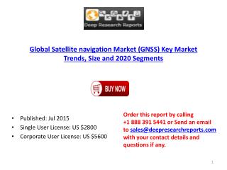 Global Satellite navigation Market (GNSS) Key Market Trends and 2020 Forecast