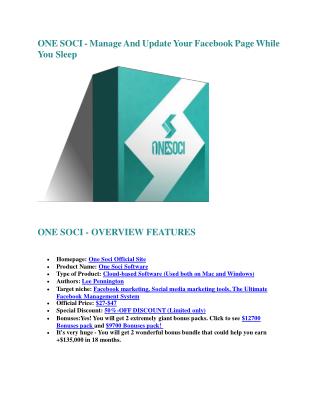 Detail infor review and of OneSoci and exclusive bonus bundle