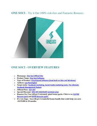 OneSoci DETAIL review and GIANT Bonus