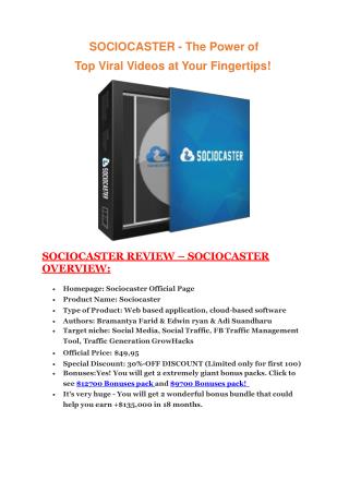 SocioCaster review in detail and amazing bonuses with 100 items