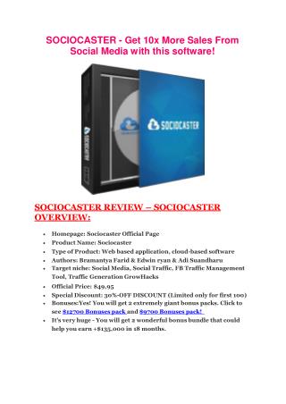 PREVIEW detail of SocioCaster and Exclusive bonus pack