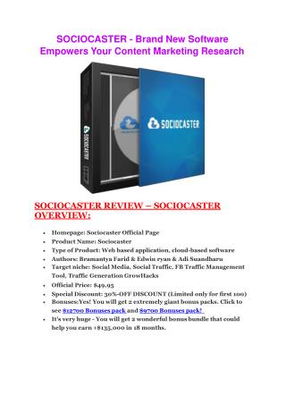 SocioCaster preview information and huge bonus pack