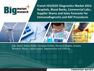 French HIV/AIDS Diagnostics Market 2015: Hospitals, Blood Banks, Commercial Labs,- Supplier Shares and Sales Forecasts F