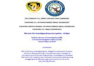 Blog 19 USMC FBI & CIA Investigate Brass Corruption -Arifjan