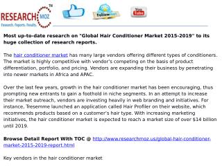 Global Hair Conditioner Market 2015-2019