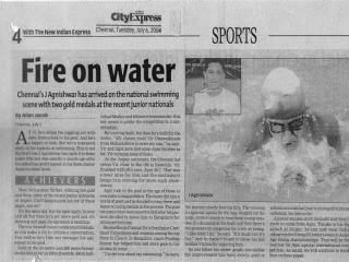 Swimmer Agnishwar - Fire on Water - City Express'04