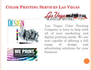 Color Printing Services Las Vegas