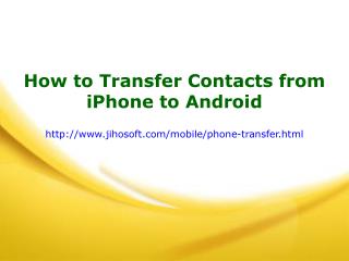 How to Transfer Contacts from iPhone to Android