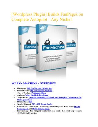Special review and Discount of WP Fan Machine