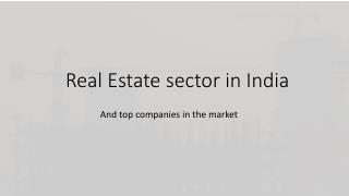 Real Estate sector in India